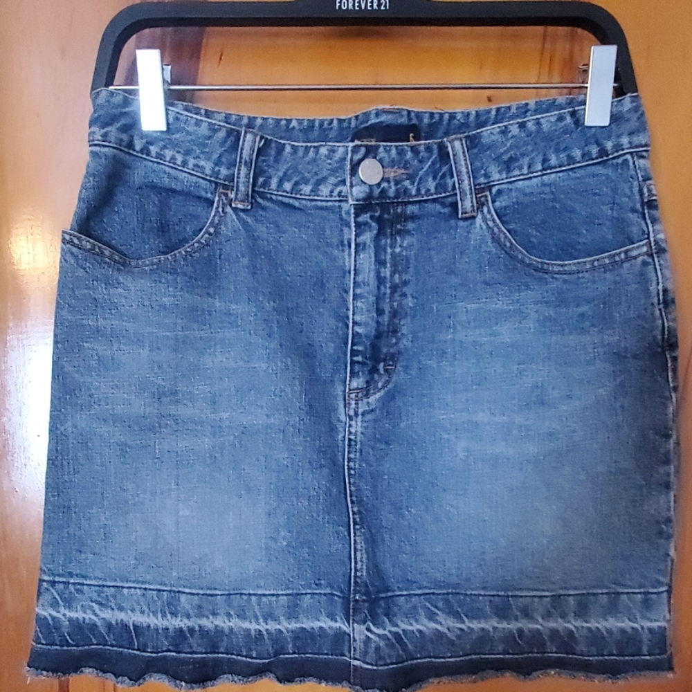 JCREW DENIM RAW HEM SKIRT